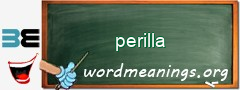 WordMeaning blackboard for perilla